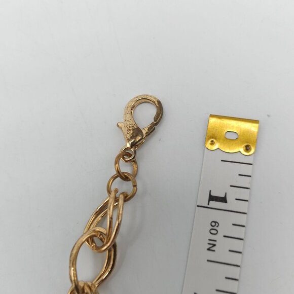 Black Gold Chunky Statement Necklace Matching Oval Drop Earrings Textured - Picture 9 of 9